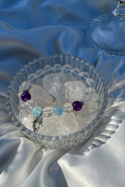 Handmade clear quartz crystal bracelet, beaded jewelry for healing energy and a thoughtful gift for her.